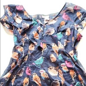 Dark blue printed blouse